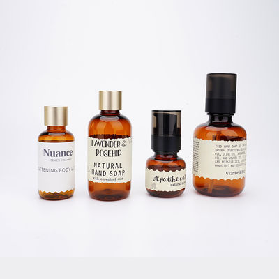 40ml 50ml 100ml 150ml 200ml 500ml를 포장하는 화장용 플라스틱 병 호박색 스킨케어