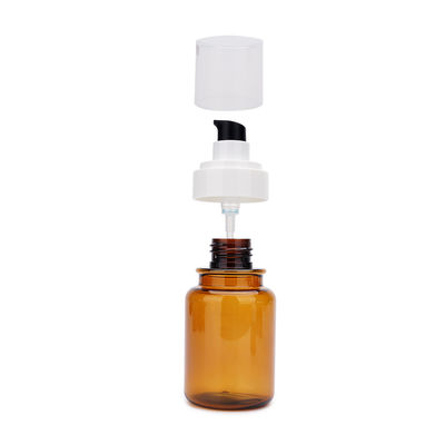 OEM PETG 호박색 플라스틱 펌프 병 40ml 60ml 100ml 130ml