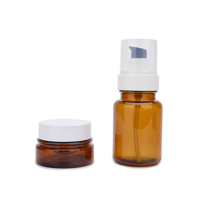 OEM PETG 호박색 플라스틱 펌프 병 40ml 60ml 100ml 130ml